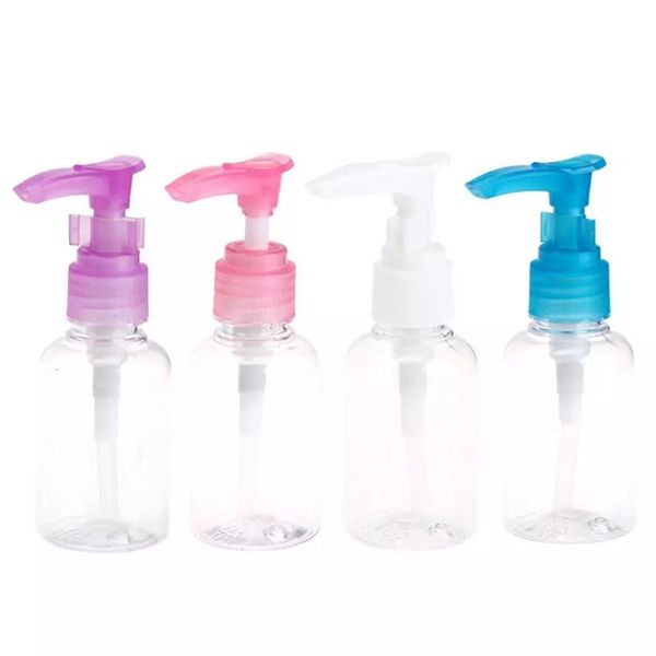 50 ml Pet Boş Pompa Şişeleri Temizle Plastik Pompa Şişeleri Plastik Parfüm Losyonu Şişe Boş Küçük Preslenmiş El Temizleyici Sıvı Şişeler