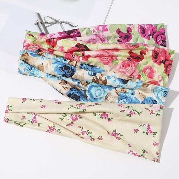 

fashion women sport headband wide headwrap elastic hair bands turban bandage bandanas floral print head wrap hair accessories q sqcvmc