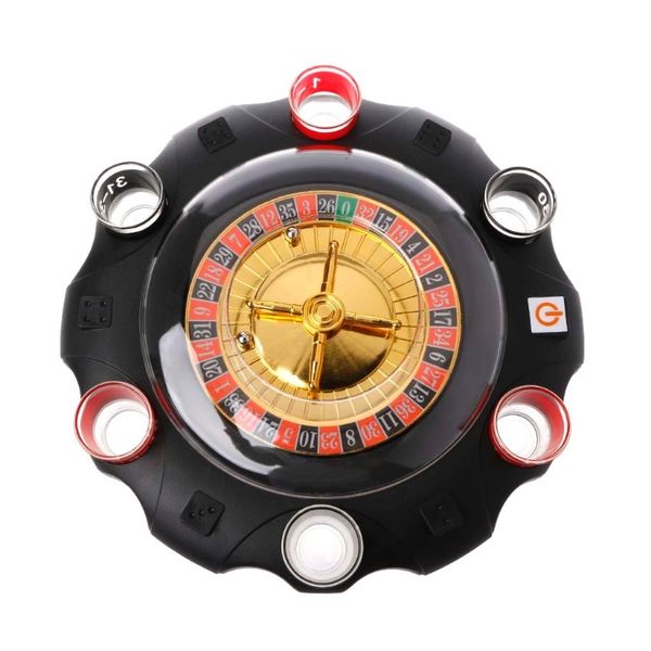

electric drinking game set roulette party casino style 6 sglasses gift q0115
