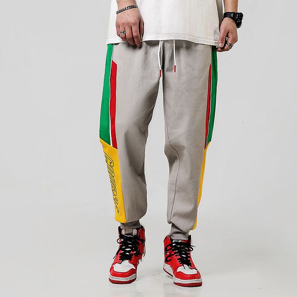 

2021 new ankle-length sweatpants streetwear spring autumn hip hop pants men's casual korean oversize joggers trouers 5v9f, Black