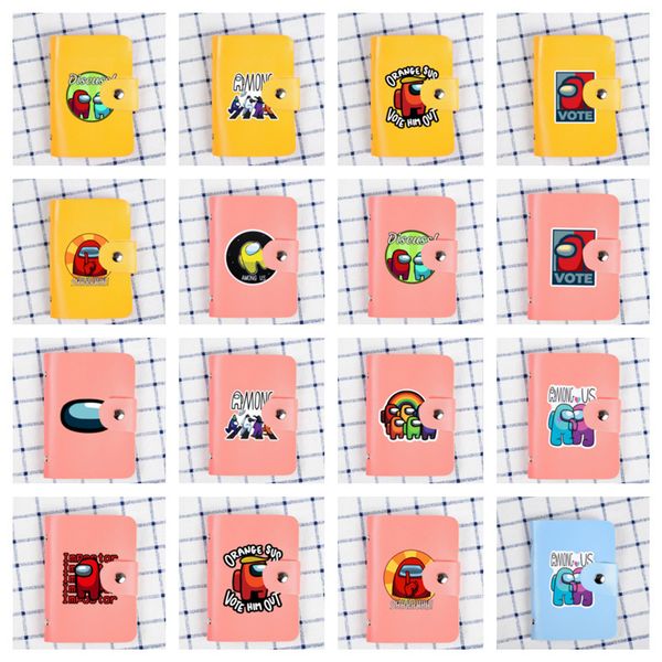 

41 styles game among us credit card holder wallet purses with slot holder wallets kids cartoon anime pu leather id cardcase g12308, White
