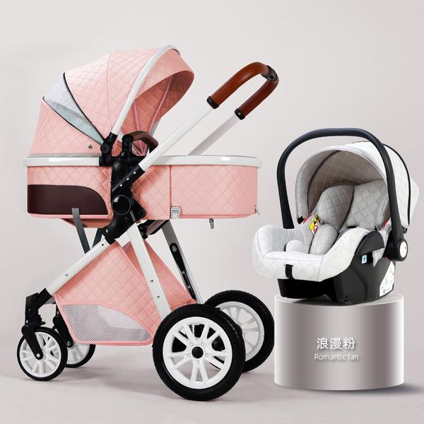 Multifunktionaler Baby-Designer-Kinderwagen 3 in 1, kommt mit Autositz, faltbares Kinderwagen-Reisesystem für Neugeborene, luxuriöser Kinderwagen für Kleinkinder, weich