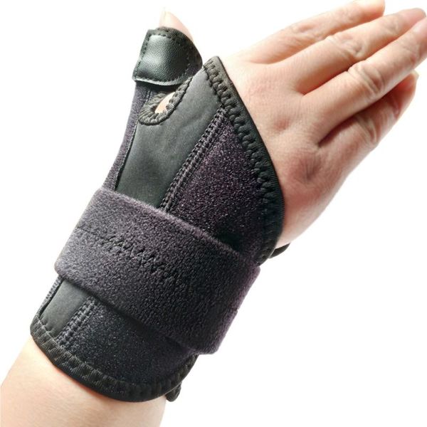 

carpal tunnel sprains band useful hand adjustable solid wrist support black men women thumb bracer brace belt fracture sports, Black;red