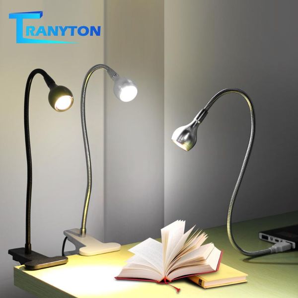 

usb power clip holder led book light desk lamp 1w flexible led reading book lamp switch on/off table for bedroom study room