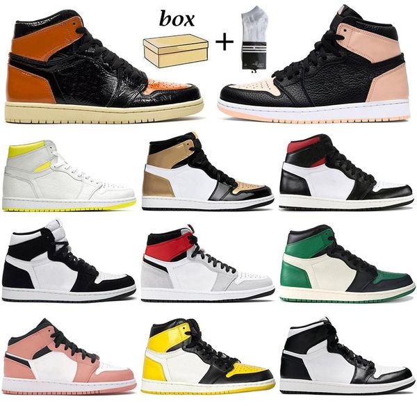 

новое прибытие jumpman 1s баскетбольные обувь высокая темная mocha mid milan black white gold boodine женские мужские тренеры спортивные кро