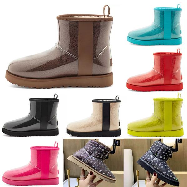 

2021 designer classic wool cashmere clear 20 short ii triplet australia womens women boot winter snow boots mini furry australian boot i65h#, Black