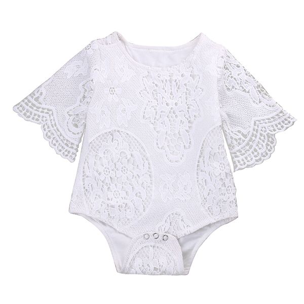 

summer baby girls white ruffles sleeve lace romper infant baby elegant lace jumpsuit clothes sunsuit outfits 201027, Blue