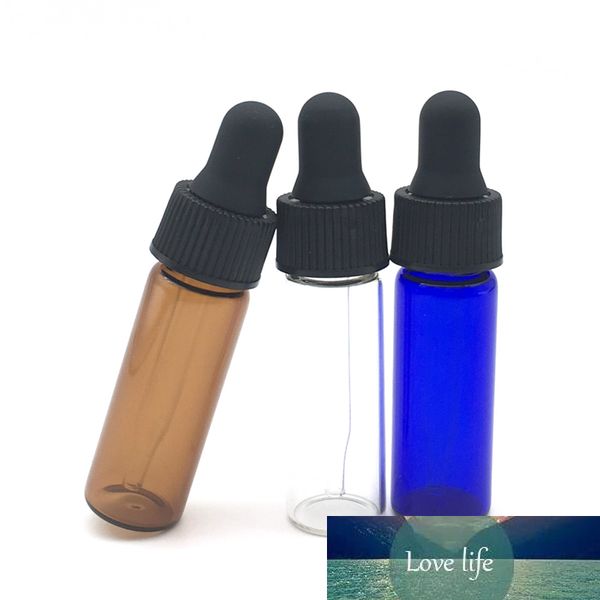 

10pcs 4ml amber empty glass pipette bottles with pure glass dropper empty perfume sample blue bottle essential oil test vial