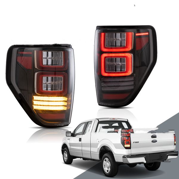 Estilo do carro luzes traseiras f150 luzes traseiras para ford f150 2009-2014 led lanterna traseira drl feixe de luz de freio automotivo accessories245m