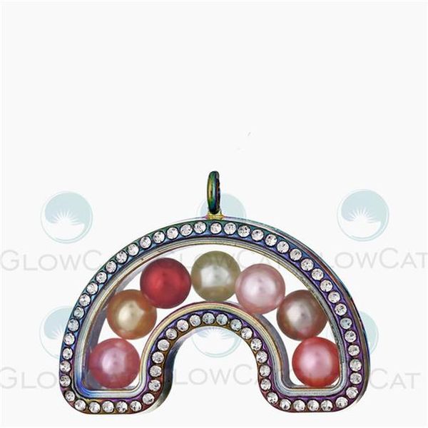 

rainbow floating memory memory chinestone modebet подвеска подвеска 8 мм жемчужной клетки photo charms подвеска с стальной цепью ожерелье ил, Gray