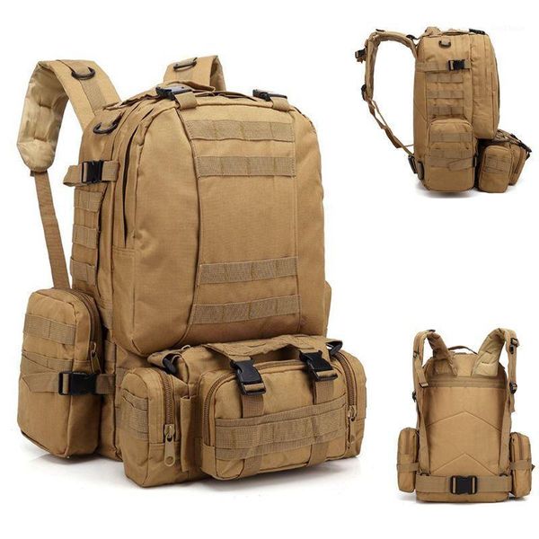 

outdoor bags 55l backpack 4 in 1 tactical hiking camping rucksack army molle sport bag waterproof travel bags1