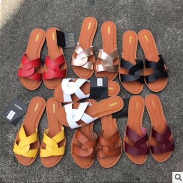 

summer style women shoes genuine leather casual cool slippers female flat sandals new soft bottom beach slippers y1120, Black