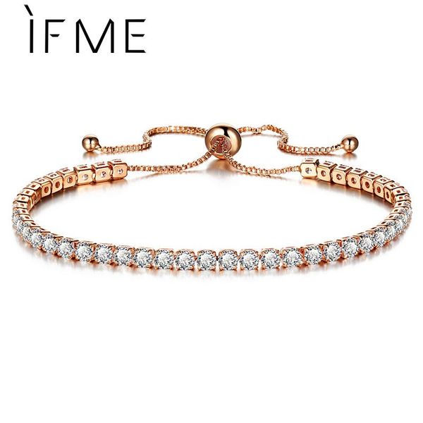 

if me fashion crystal zircon bracelets gold color round charms bracelet for women gift adjustable pulsera jewelry bijoux jewelry, Golden;silver