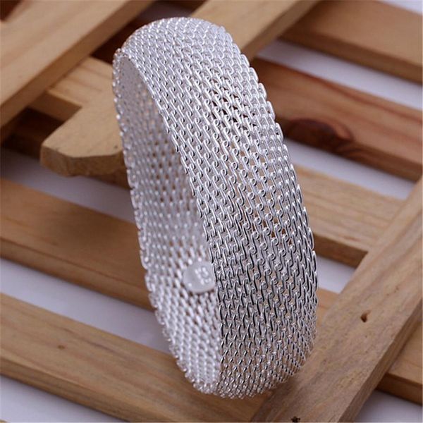

new silver color jewelry creative simple females closed mesh bangle new half off place buy h bbyehx, Black