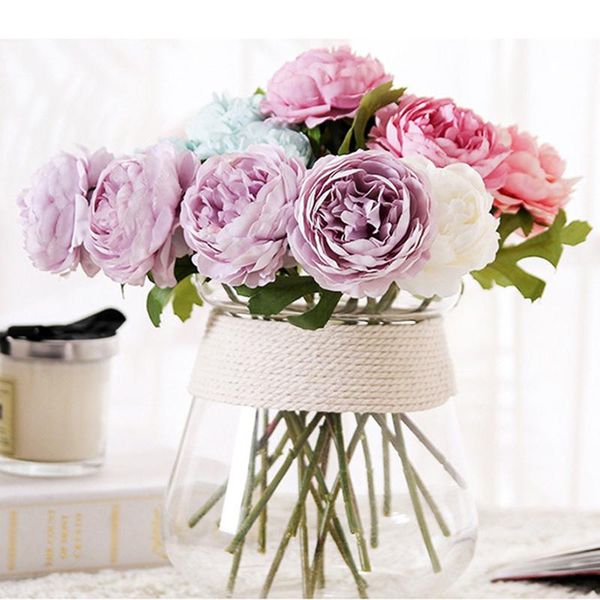 

1pc korean simulation artificial flower short branch dream small rose for romantic wedding home garden party decoration