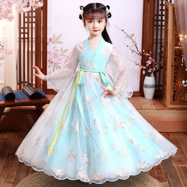 

new hanfu foreign sle 2020 princs children's girls' summer drs f7b0, Red;yellow