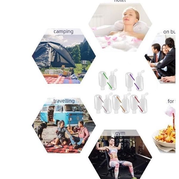 

30 мл / 50 мл / 60 мл пластиковый прозрачный брелок для рук. дезинтезер для рук