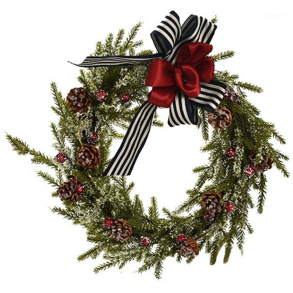 

1pc christmas wreath decorative garland door hanging wreath pendant prop1