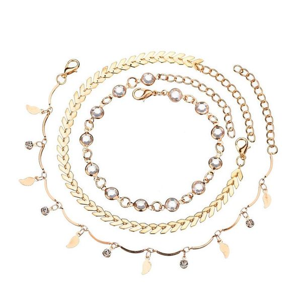 

новые хрустальные звезды женские анкелеты босиком вязание крючком сандалии ноги ювелирные изделия анкерные браслеты лодыжки для женщин цепь, Black