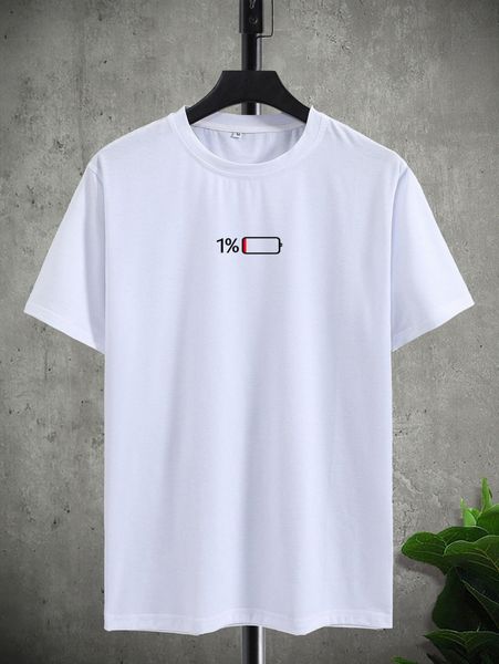 

men battery print tee l2lh#, White;black