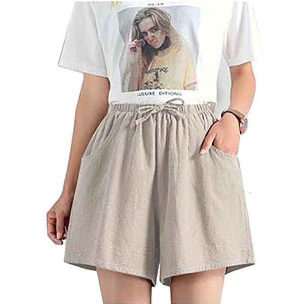 

2020 summer women casual cotton linen high waist female loose shorts for girls soft cool comfortable women's short, White;black