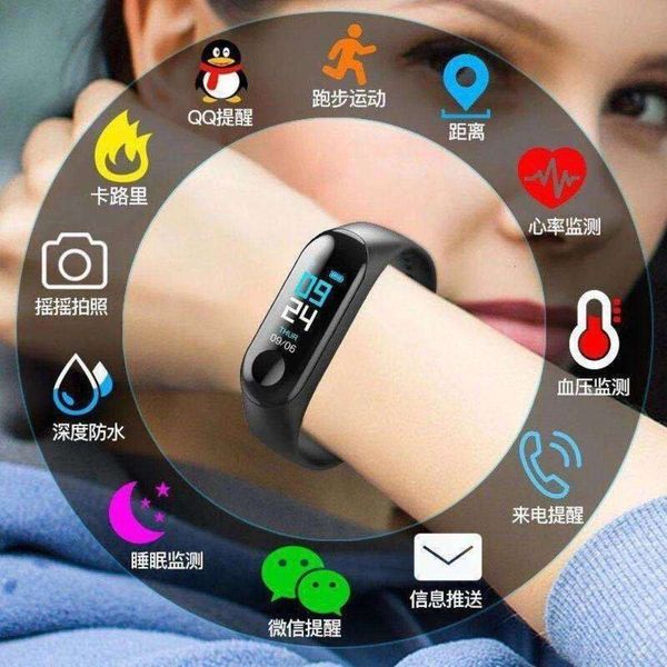 

m3 color screen multi-function intelligent bracelet students' men and women's sports meter fun step bluetooth watch waterproofbgt