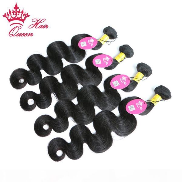 

queen hair products unprocessed peruvian virgin hair body wave human hair weave peruvian body wave 4pcs lot, Black