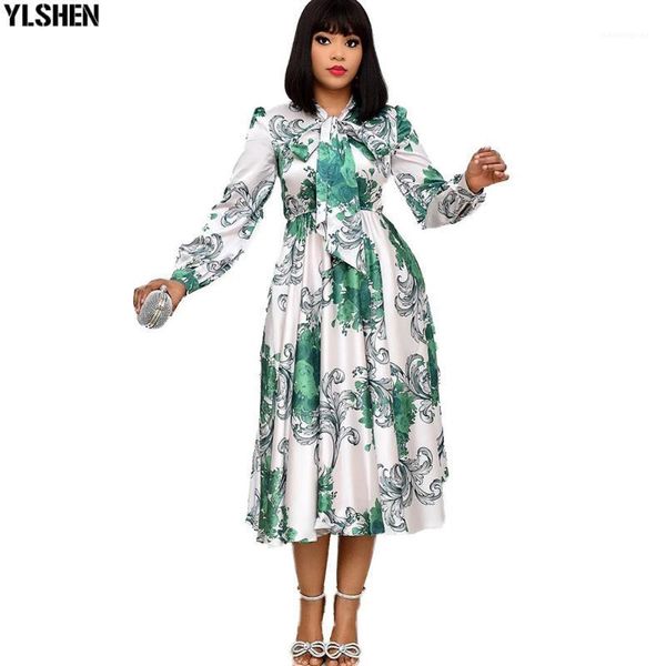 

3xl african print dresses for women long sleeve bow robe femme african dress dashiki kaftan dress africa plus size boho clothing1, Red