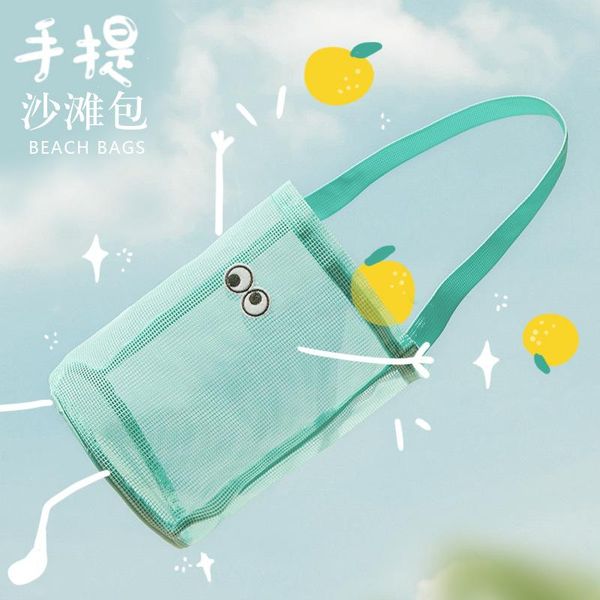 

summer day cute eyes mesh beach packaging shoe towels bucket bag shopping bag washed storgage
