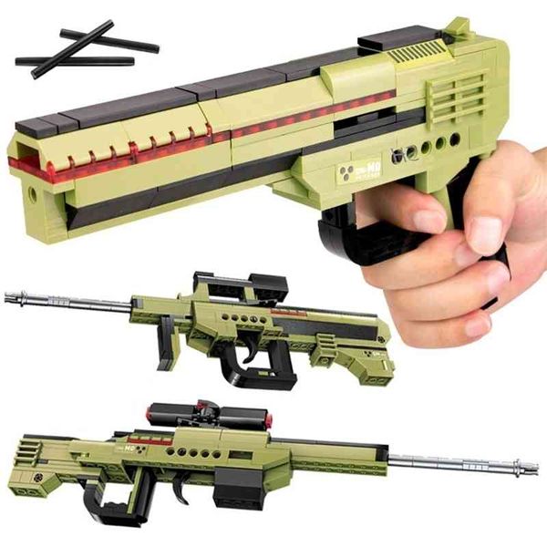 

54442022 pistol diy weapon shooting building block set children's gun toy model new year gift for boy