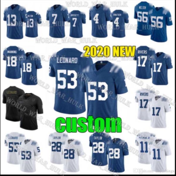 

индианаполис 21 nyheim hines colts jerseys пользовательских 86 ноев тогияй 29 эрик дикерсон 34 исаии роджерс 84 джек дойл 53 дарий леонард, Blue;black