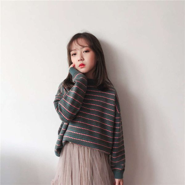 

winter children's clothing new autumn girls' and korean striped sweater qv8m, Blue