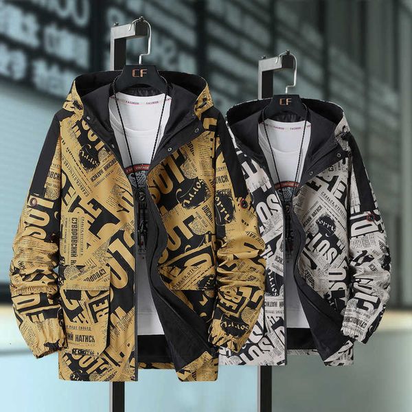 

autumn new style special body windbreaker plus size loose fat man jacket men's coat, Tan;black