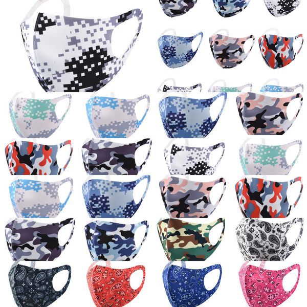 

factory5b7xmasks camo mask fashion printing face cartoon camouflage ice silk sunscreen dustproof breathable men wom