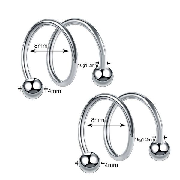 

2pcs steel segment rings piercing ear tragus cartliage piercings orelha helix lip labret tongue piercing nose ear septum jewelry q jllgic, Silver
