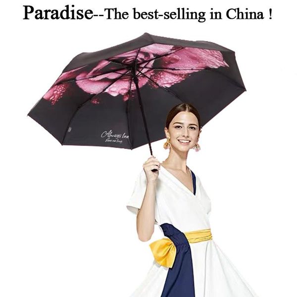 

brand sun umbrella rain women folding modish anti-uv flower portable clear umbrellas fashion girl parasol female double chinese