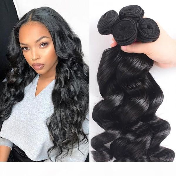 

tkwig hair 4 bundles malaysian loose wave virgin hair human hair two tone for black woman, Black;brown