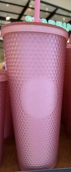 

2022 starbucks soft touch pink lemonade studded 24oz tumbler cold cup new