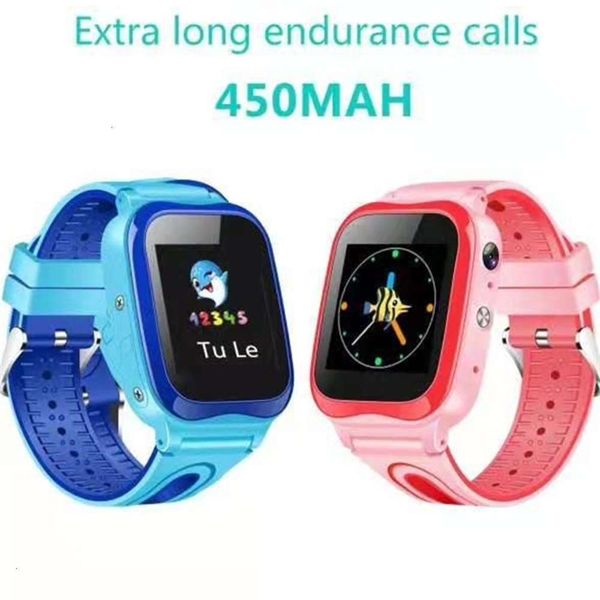 

children's positioning smart phone watch ip67 waterproof high definition touch screen plug in cartoon words boys and gi
