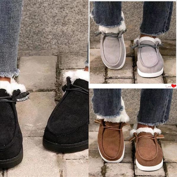 

dlswn keep warm in winter women ankle flat fashion wool boots bottomboots knitting casual shoes cotton-padded winter boot cotton kid shoes, Black