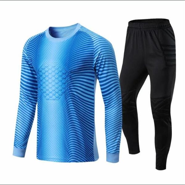

men 2021 hommes football gardien de but maillots survetement football chemises gardien de but man courir entraÃ®nement maillot, Black;blue
