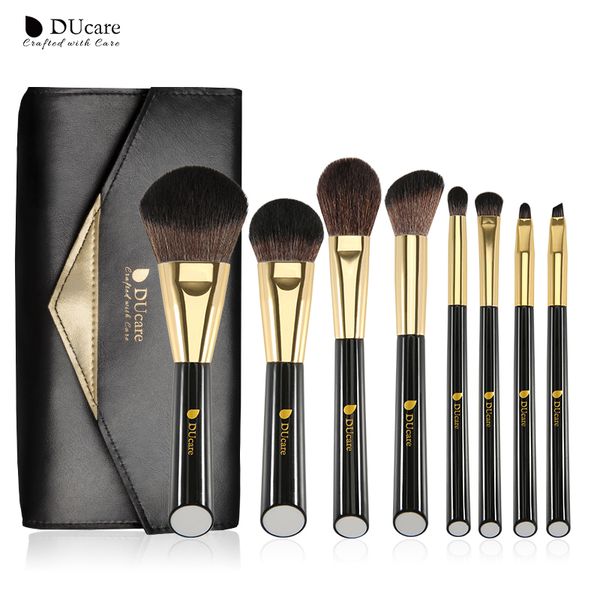 

designers 8pcs makeup brushes with bag black white pearlescent paint eyeshadow brush for makeup powder foundation brush