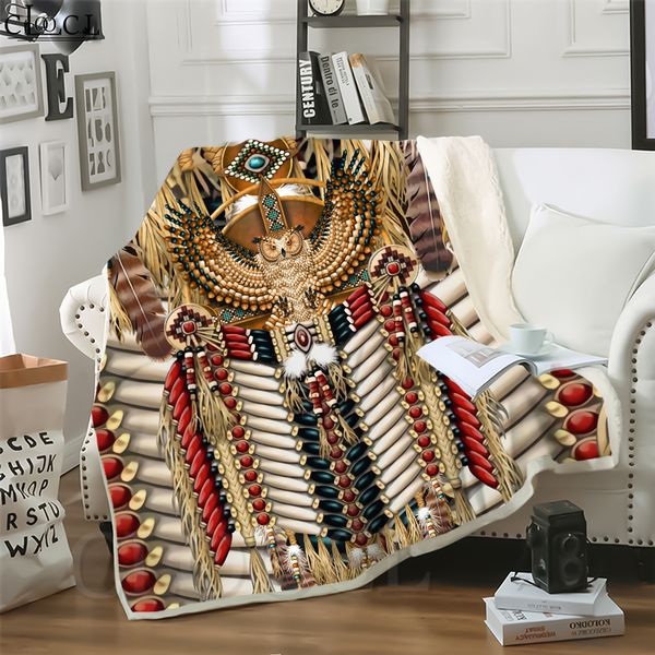 

cloocl blankets indians totem 3d print sofa travel throw blanket teens plush quilt