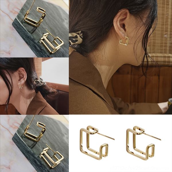 

zjv simple strip geometry drop for sterling charm earring silver earrings earrings women ear jewelry small gift, Golden