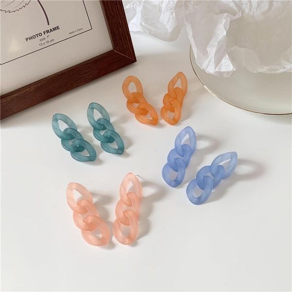 

stud south korea jelly color chain earrings female temperament of the 2021 long tassel fashion jewelry gifts, Golden;silver