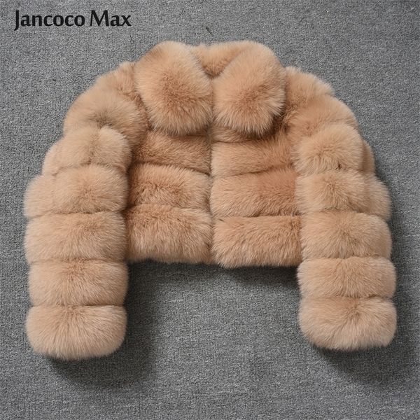 

women's real fox fur jackets winter thick short coat fluffy overcoat full sleeve soft warm s7636 201212, Black