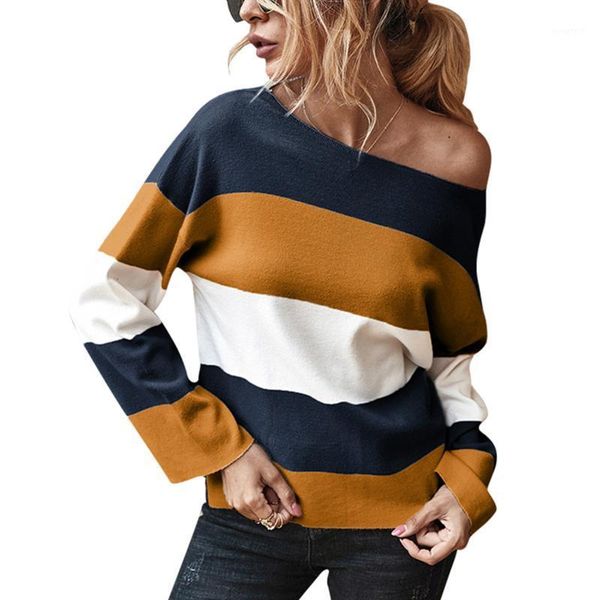

women long sleeve color block fashion long sleeve loose sweater for women ladies1, White