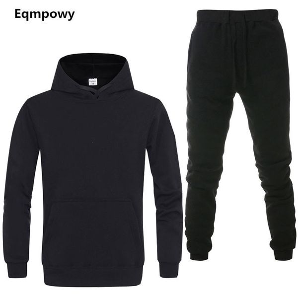

hoodies sweatpants 2 sets hoodies new autumn jacket fashion men's of and spring men's sportswear brand tracksuit pants fwedg, Black