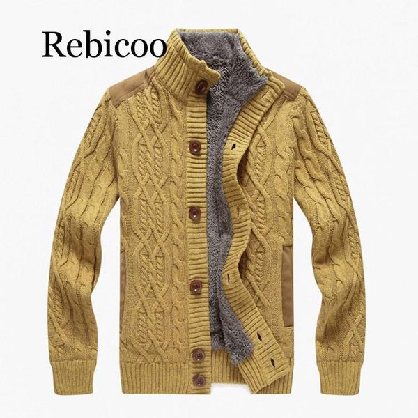 

rebicoo 2019 new single-breasted fleece cardigan sweater casual sweater men's warm thick collar1, White;black