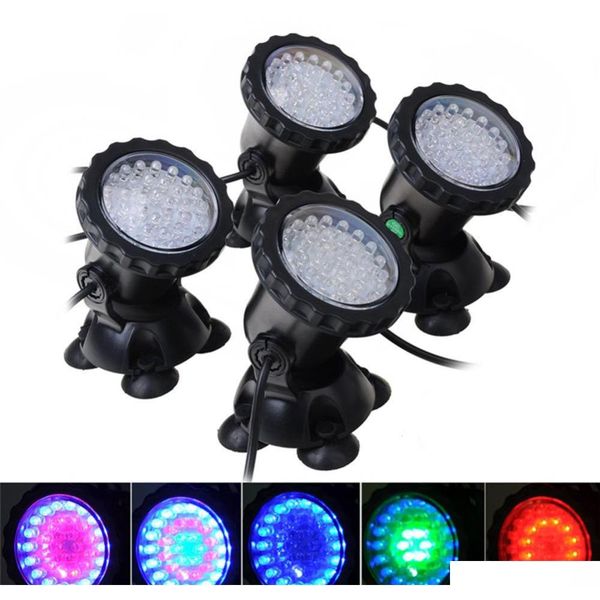 

4pcs underwater light waterproof submersible spotlight with 36-led bulbs color changing spot light for aquarium garden tfsbp